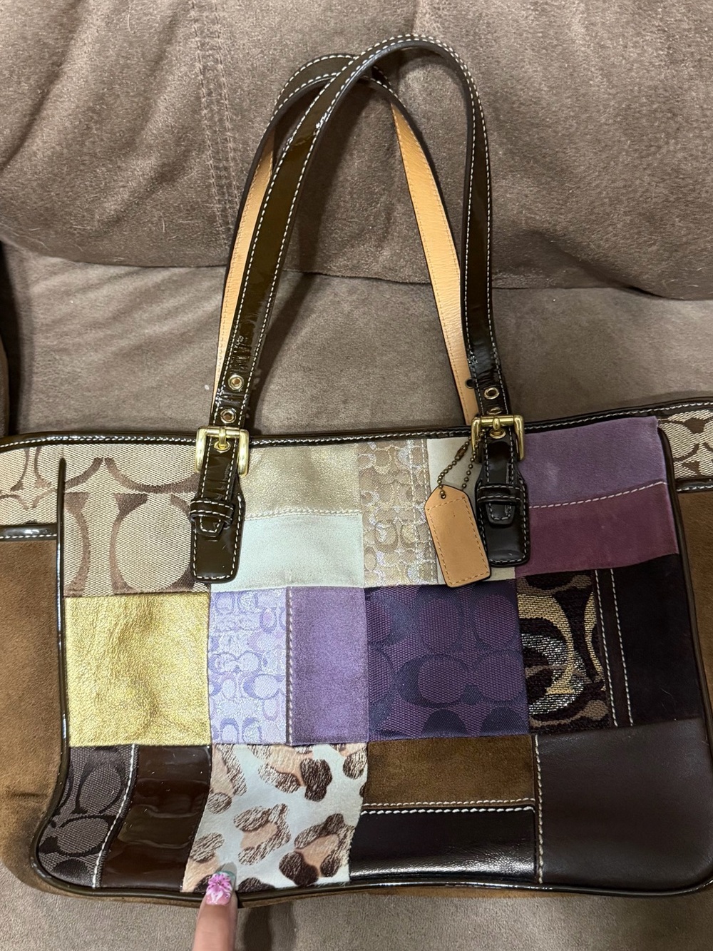 Y2K Coach patchwork tote